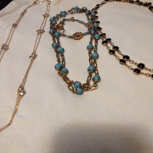 Jewelry - Set Of 3 Station Style Necklaces And A Bracelet
